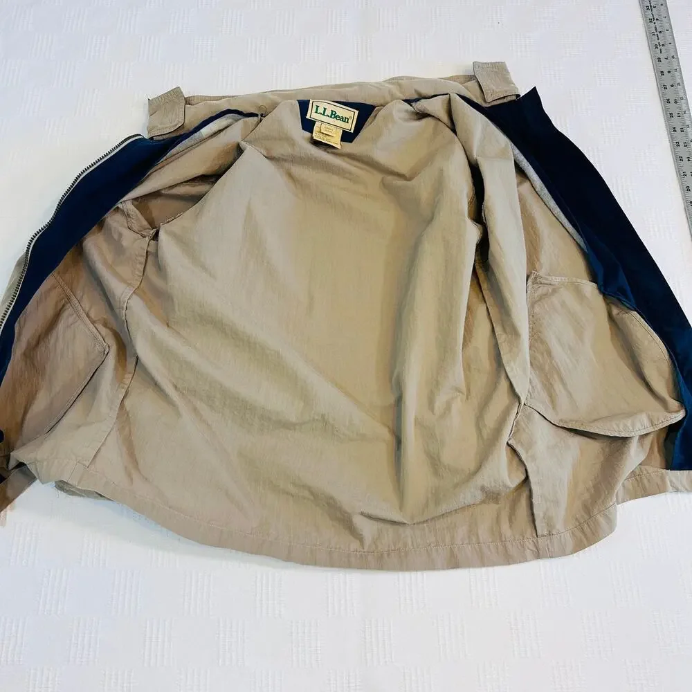 Bean Womens Medium Jacket Hooded Cotton Blend Beige M012 L.L. Bean